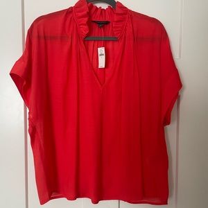 Banana Republic Factory Drapey Red Blouse - Sz Medium